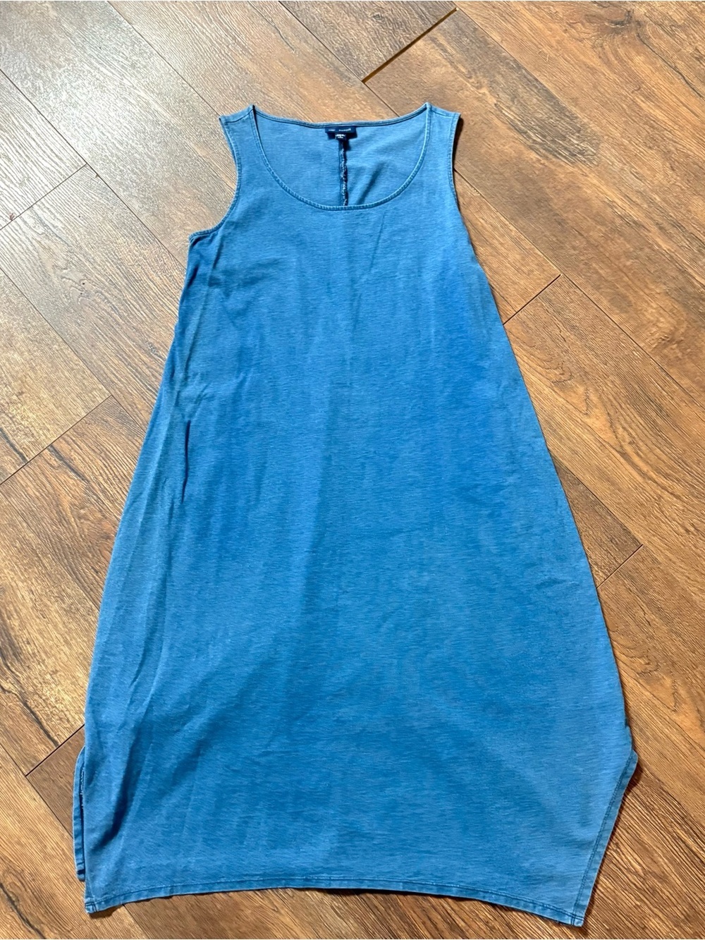 J Jill Pure Jill Indigo Blue Sleeveless Dipped Hem Dress - Picture 2 of 5
